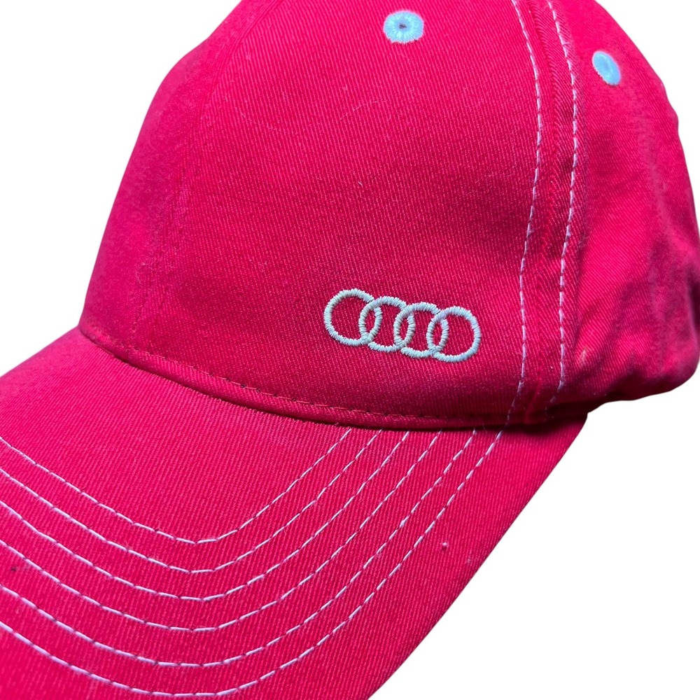 Audi Baseball Hat Unisex OSFM Red Embroidered Logo Sportsman Cap